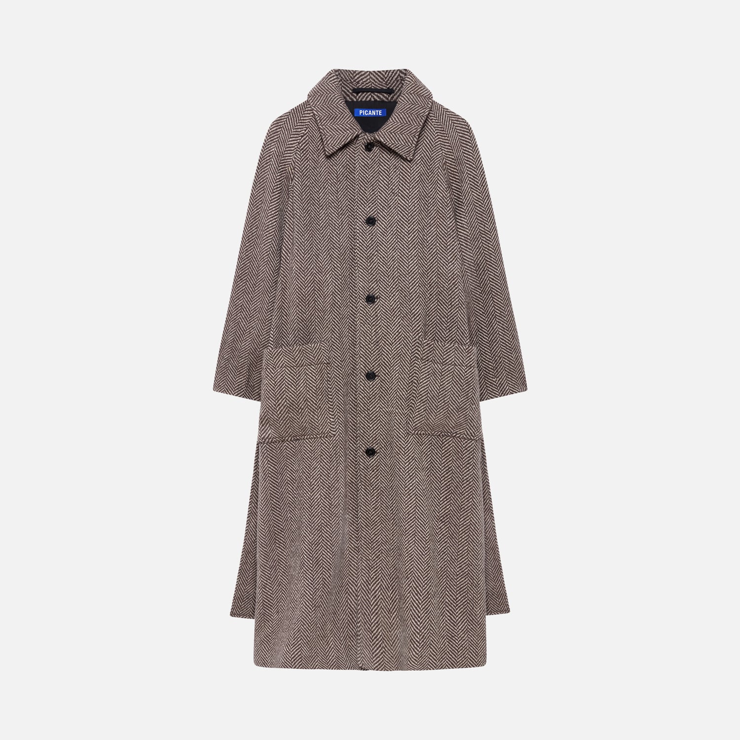 WOOL HERRINGBONE OVERCOAT